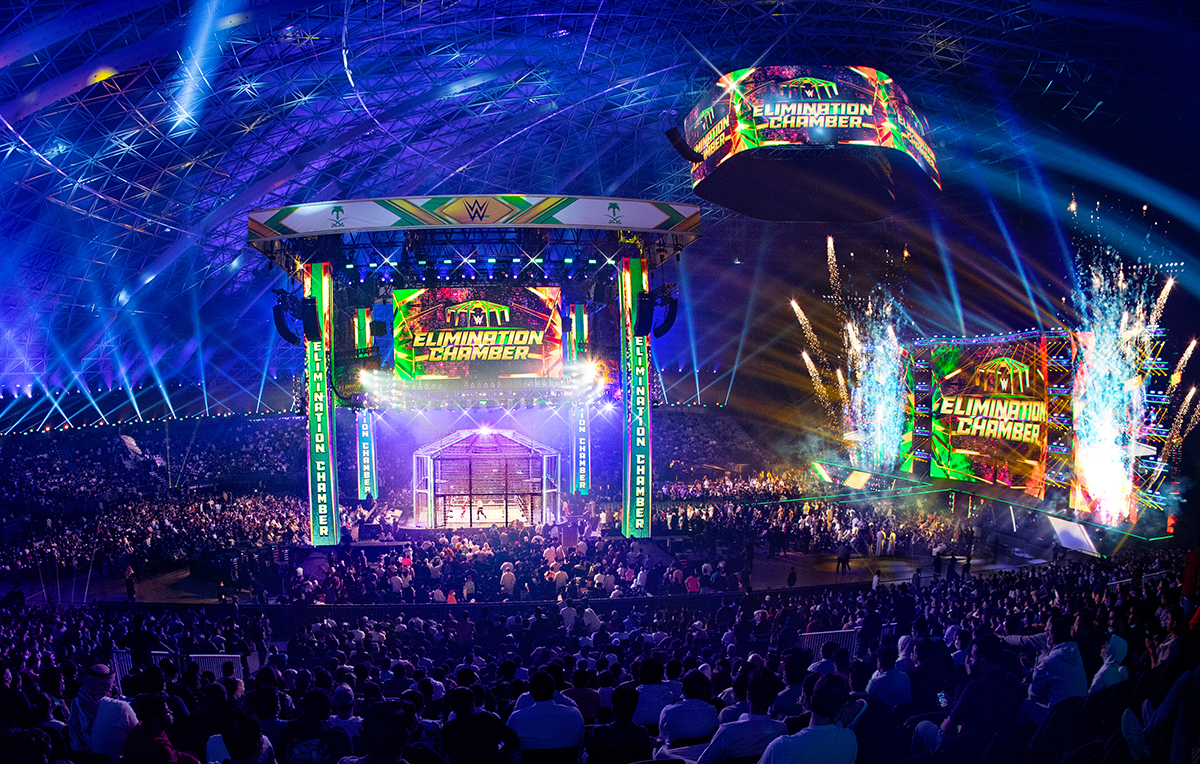 WWE Elimination Chamber // Jeddah, Saudi Arabia. Neg Earth Lights